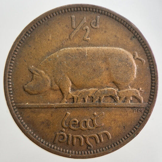1942 Irish Half-Penny 1/2d Pig Coin | Very High Grade