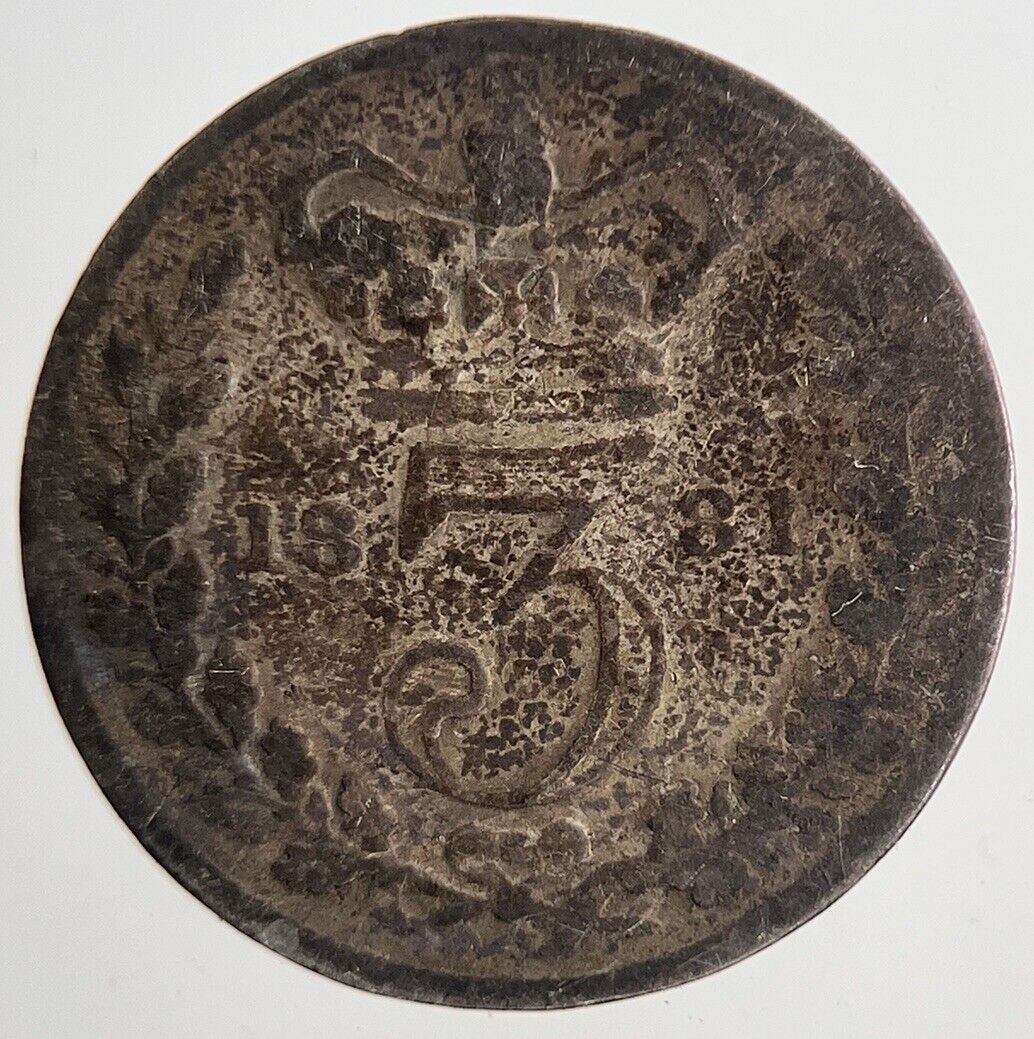 1881 Victoria Threepence Silver Coin | Collectable Grade | a6941