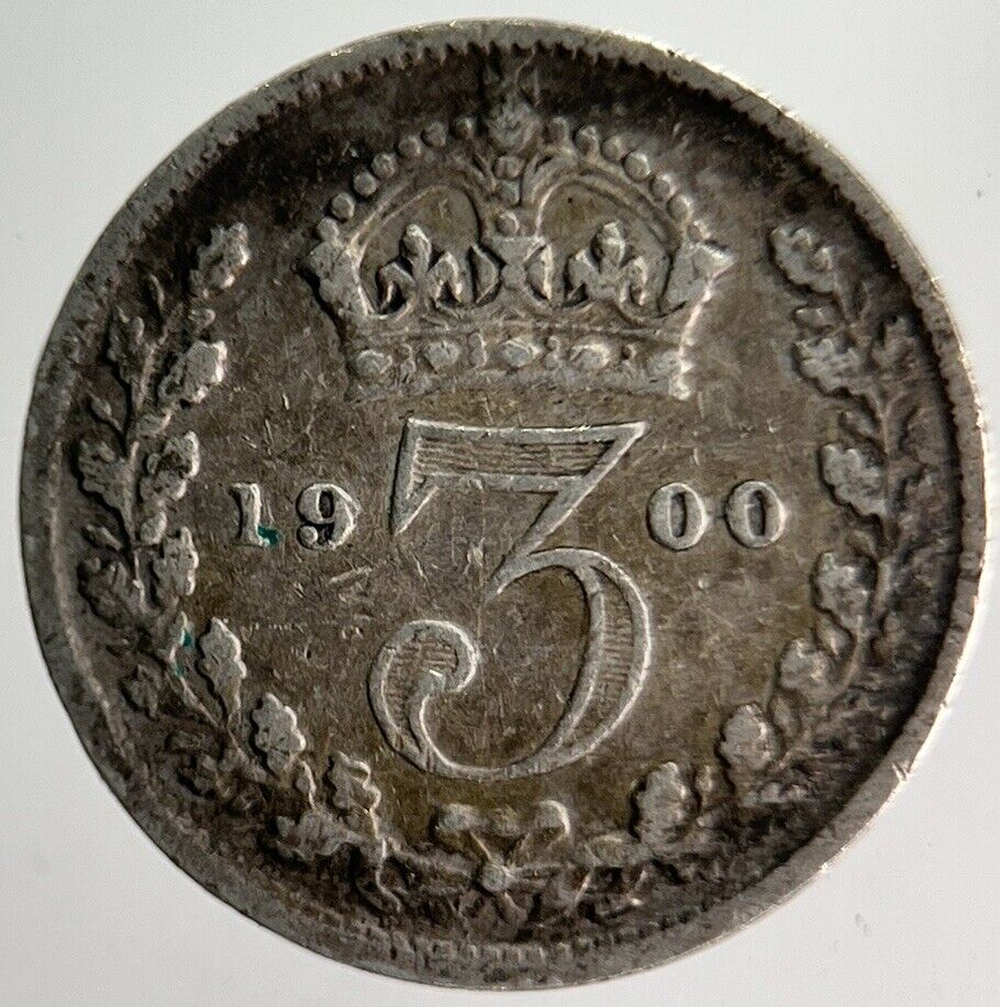 1900 Veiled Head Victoria Threepence Silver Coin | Collectable Grade | a4011