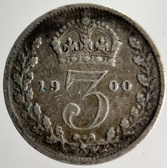1900 Veiled Head Victoria Threepence Silver Coin | Collectable Grade | a4011