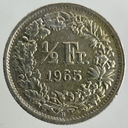 1965 Switzerland Swiss 1/2 Half Franc Silver Coin | Fine Collectable Grade