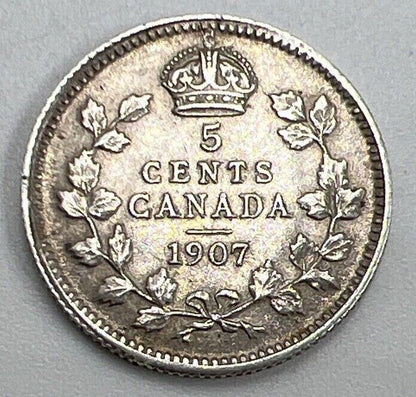1907 Canada 5 Cents | Canadian Silver Coin | Collectable Grade
