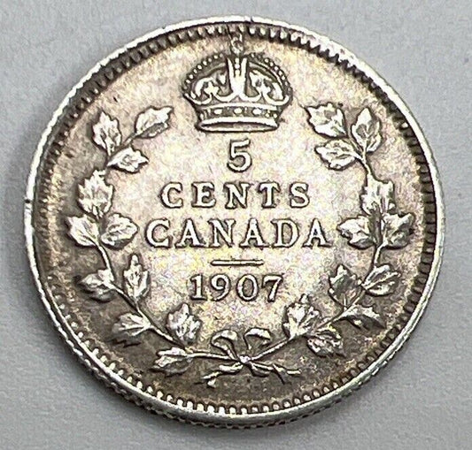 1907 Canada 5 Cents | Canadian Silver Coin | Collectable Grade