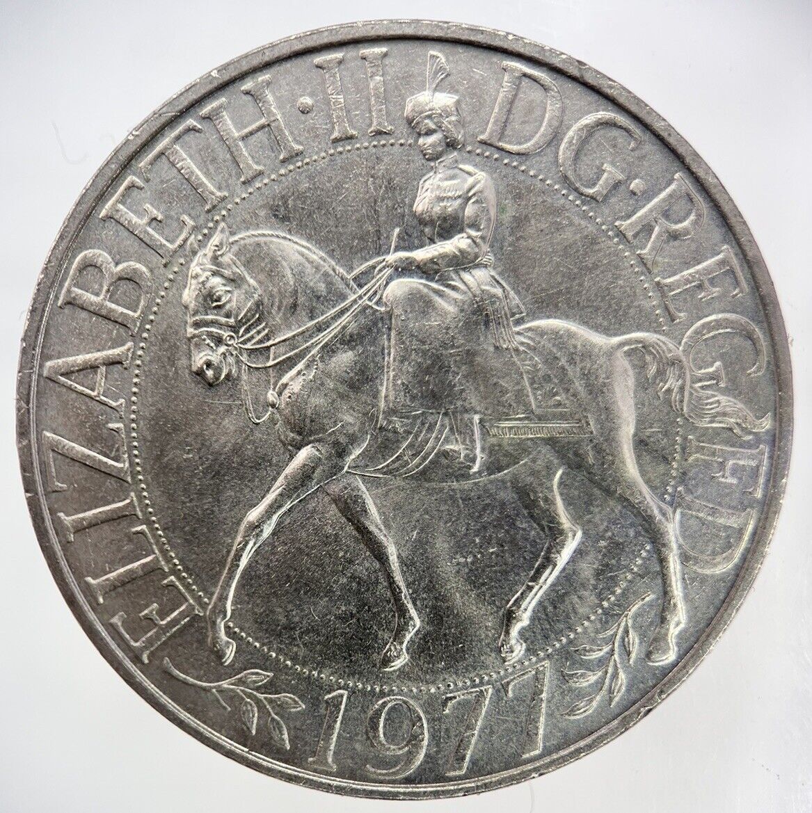 1977 Elizabeth II 2nd Jubilee Crown British Coin | Very High Grade | a2342