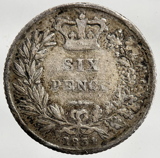 1834 William IV Sixpence Silver Coin | Collectable Grade