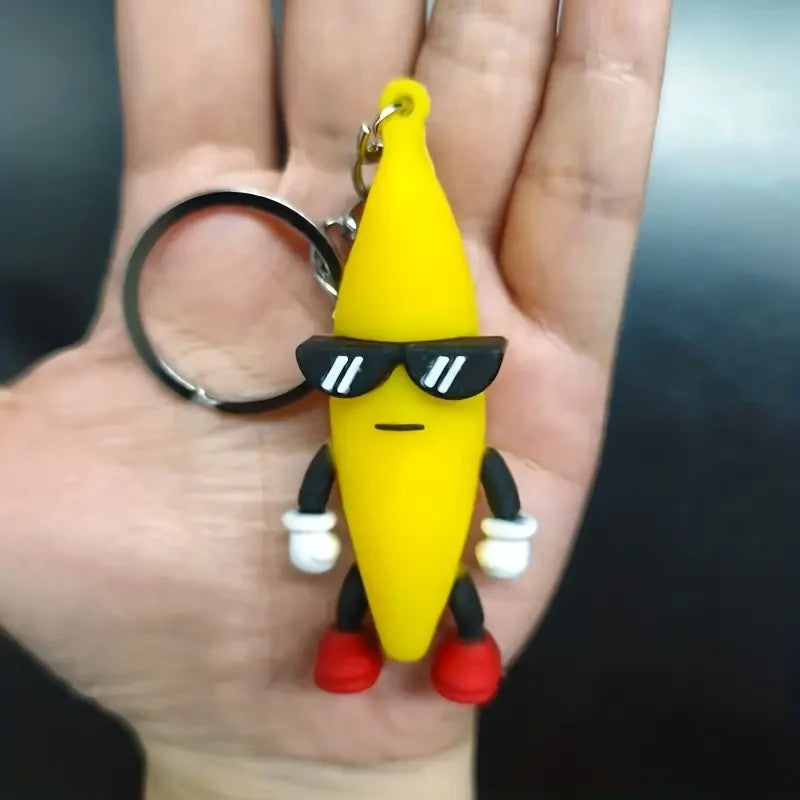 Banana Shaped Character Keyring Premium Keychain Gift UK