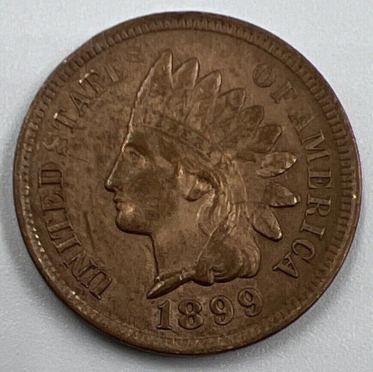 1899 US USA Indian Head One Cent | American Coin | Fine Grade