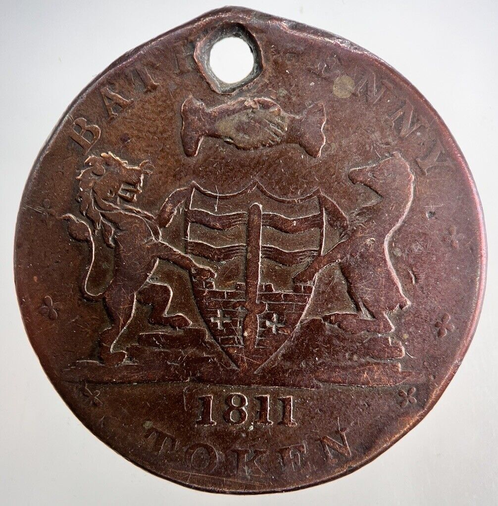 1811 Bath Whitchurch And Dore Penny Token | Collectable Grade | a9516