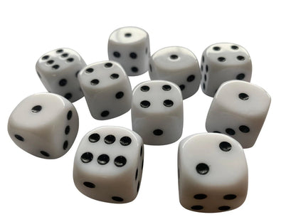 10 x Classic 11mm White Dice Dungeons and Dragons RPG Role Playing Board Game