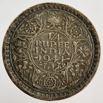 1944 India Quarter 1/4 Rupee Silver Coin | Collectable Grade | a1250