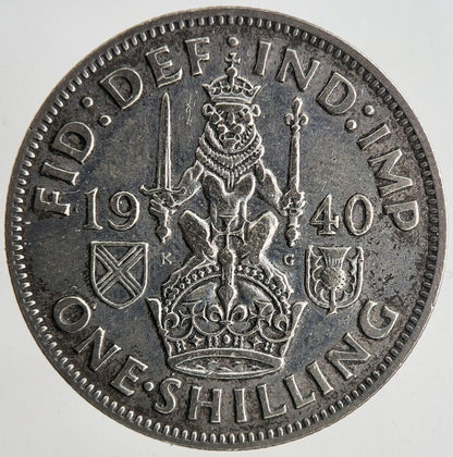 1940 George VI British Shilling Silver Coin | Fine Collectable Grade | a6960