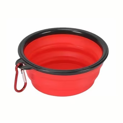 350ml Red Pet Supplies Folding Bowl Portable Pet Folding Travel Cat Dog Bowl