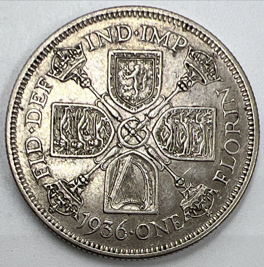 1936 George V Florin | British Silver Coin | Fine Collectable Grade | a1081