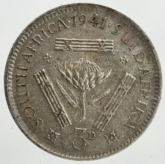 1941 South Africa Threepence Silver Coin | Fine Collectable Grade | a6992