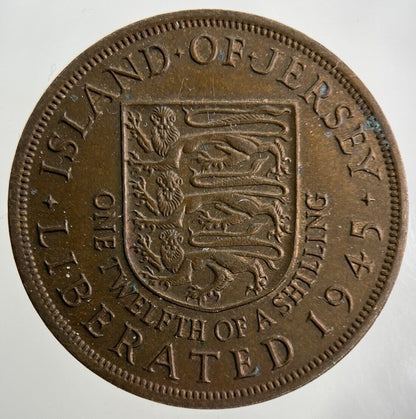 1945 Jersey 1/12 One Twelfth Of A Shilling Coin | Very High Grade