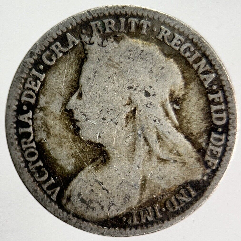 1893 Veiled Head Victoria Threepence Silver Coin | Collectable Grade | a4003