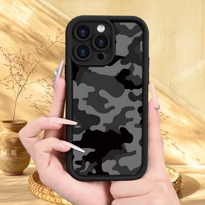 iPhone 16 Pro Max TPU Grey Camo Effect Bumper Case Protector Premium UK Stock