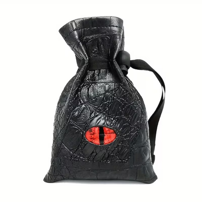 Black & Red Dragon Eye Coin or Dice Storage Pouch Sack Bag