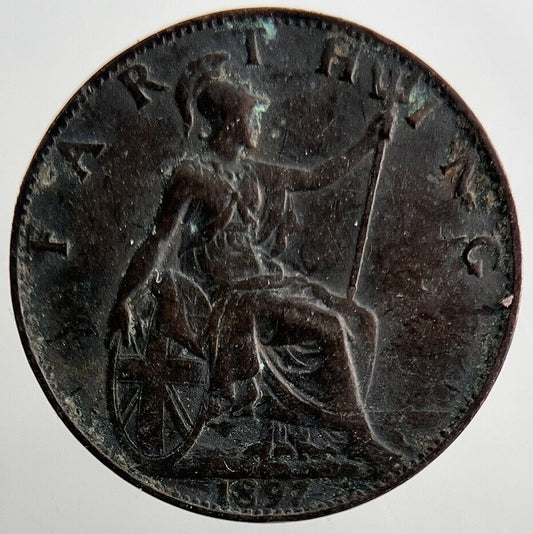 1897 Victoria British Farthing Coin | Fine Collectable Grade | a3271