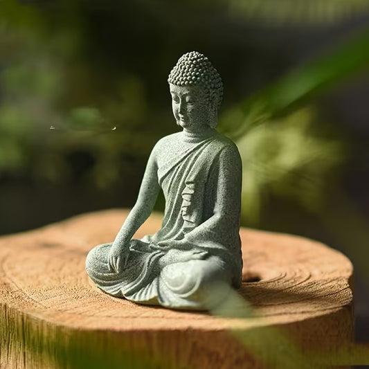 Mini Stone Outdoor Zen Meditating Buddha Statue Figurine Sculpture Gift UK