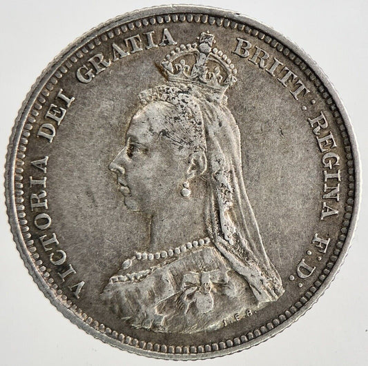1887 Victoria Shilling Silver Coin | Very High Grade | a6810