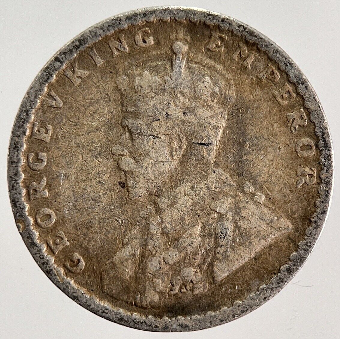 1917 India 2 Two Annas Silver Coin | Fair Grade | a682