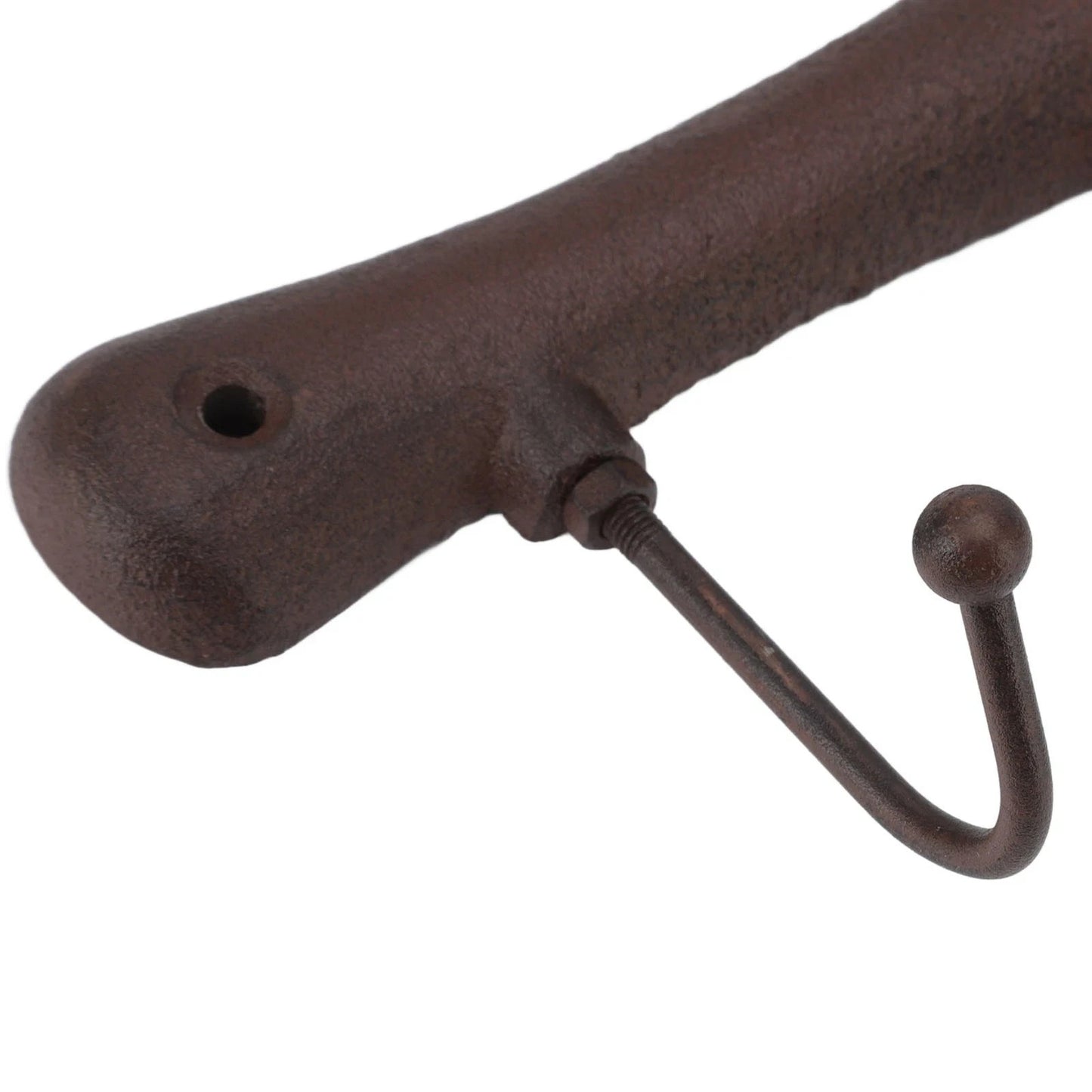 Cast Iron Heavy Hammer Coat Rack Wall Hooks Key Towel Hanger Rustic Garden Shed