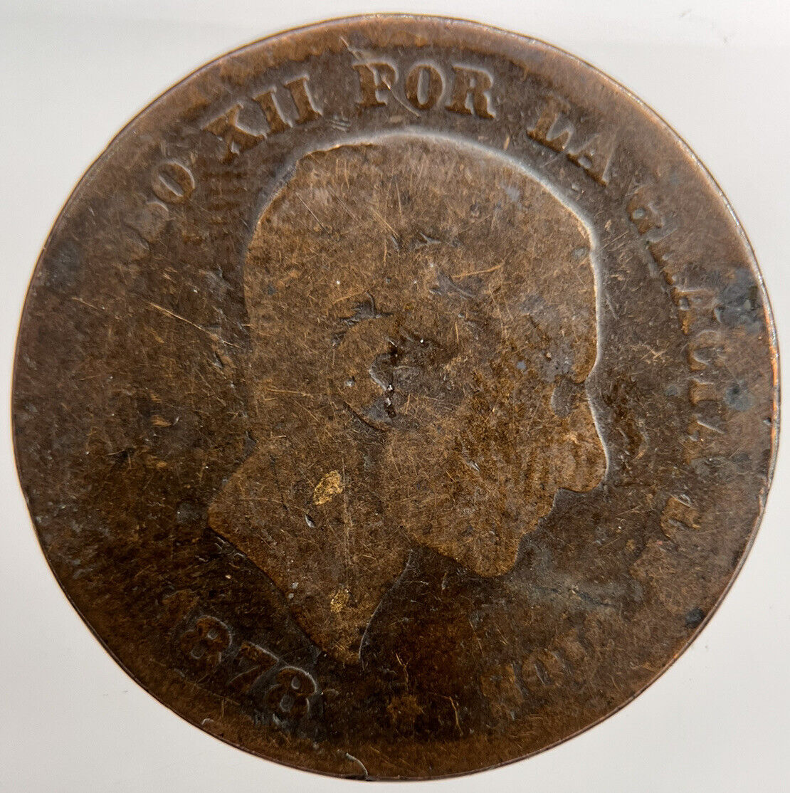 1878 Spain Cinco 5 Centimos Coin | Worn Grade