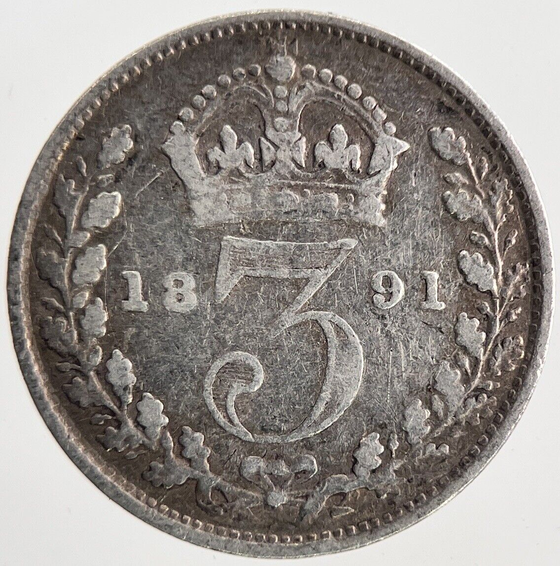 1891 Victoria Threepence Silver Coin | Fine Collectable Grade | a6940