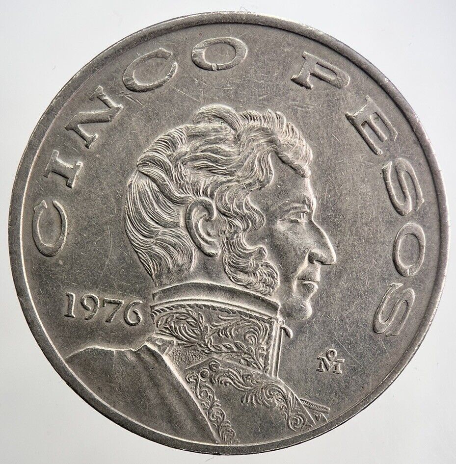 1976 Mexico 5 Cinco Pesos Coin | Very High Grade