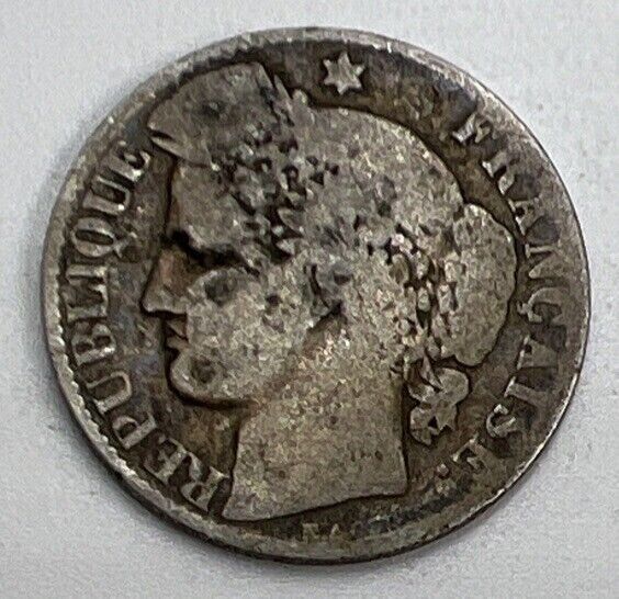 1882-A 50 Centimes | French Silver Coin | Fair Grade