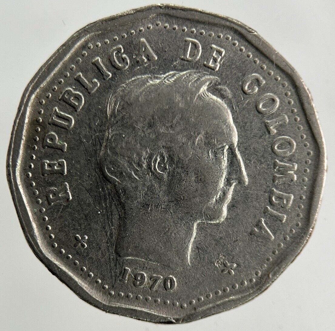 1970 Colombia 50 Centavos Coin | Fine Collectable Grade