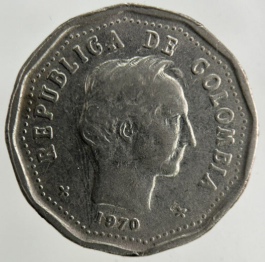 1970 Colombia 50 Centavos Coin | Fine Collectable Grade