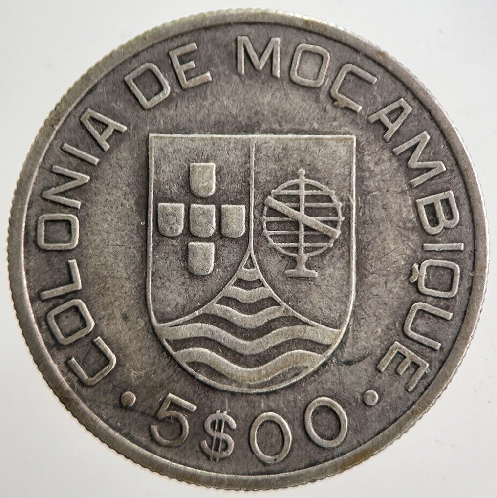 1935 Mozambique 5 Escudos Silver Coin | Fine Collectable Grade