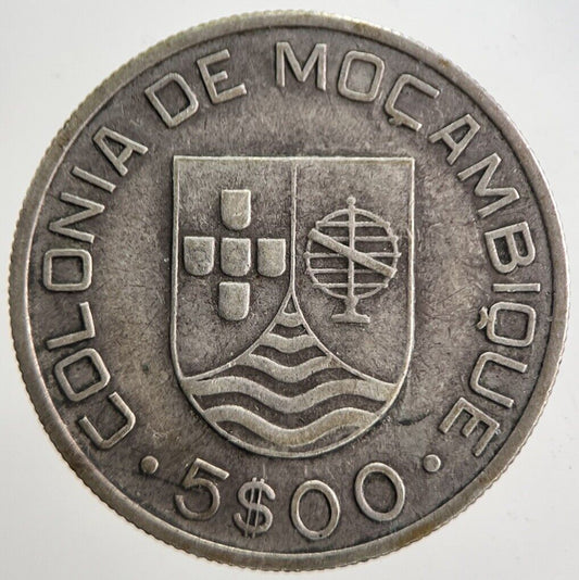 1935 Mozambique 5 Escudos Silver Coin | Fine Collectable Grade