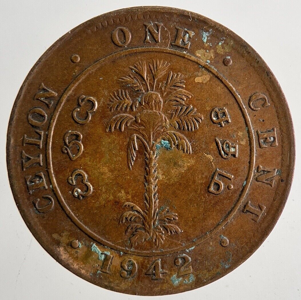 1942 Ceylon One Cent Coin | Fine Collectable Grade | a9589