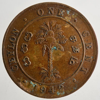 1942 Ceylon One Cent Coin | Fine Collectable Grade | a9589