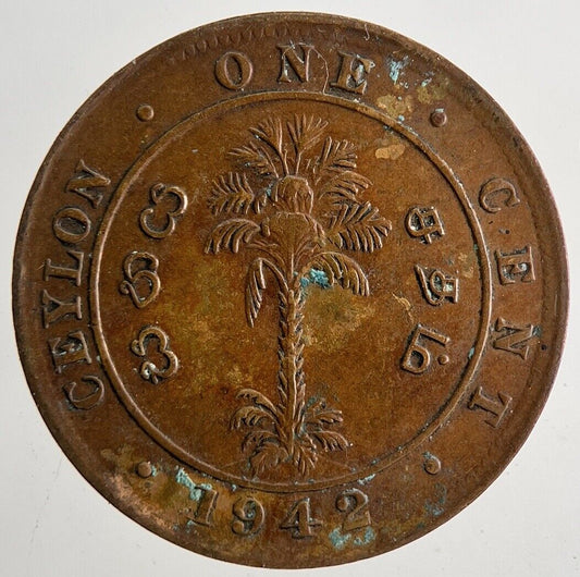 1942 Ceylon One Cent Coin | Fine Collectable Grade | a9589