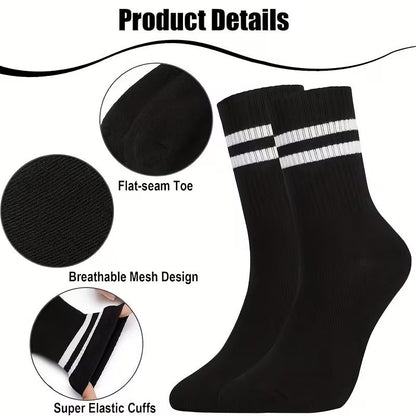 5 Pairs Mens Sports Socks Cotton Rich Cushioned Football Crew Sock Size 6 - 11 UK