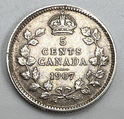 1907 Canada 5 Cents | Canadian Silver Coin | Collectable Grade
