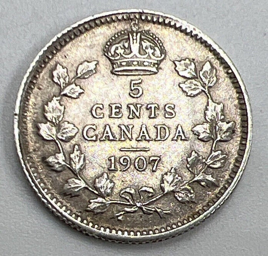 1907 Canada 5 Cents | Canadian Silver Coin | Collectable Grade