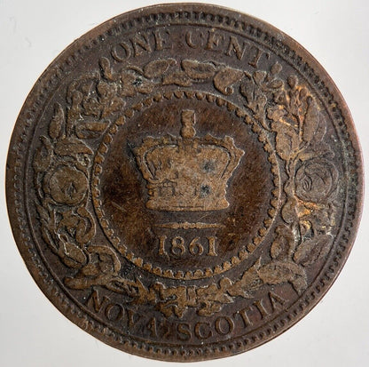 1861 Canada Nova Scotia One Cent Coin | Collectable Grade | a6433