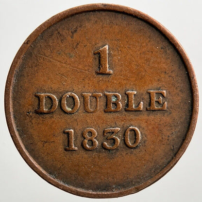 1830 Guernsey 1 One Double Coin | Fine Collectable Grade | a2076