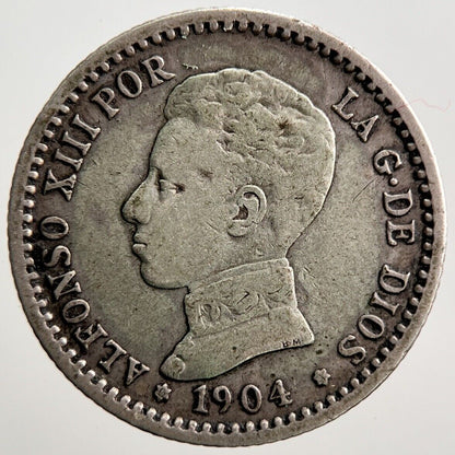 1904 Spain 50 Centimos Cents Coin | Fine Collectable Grade