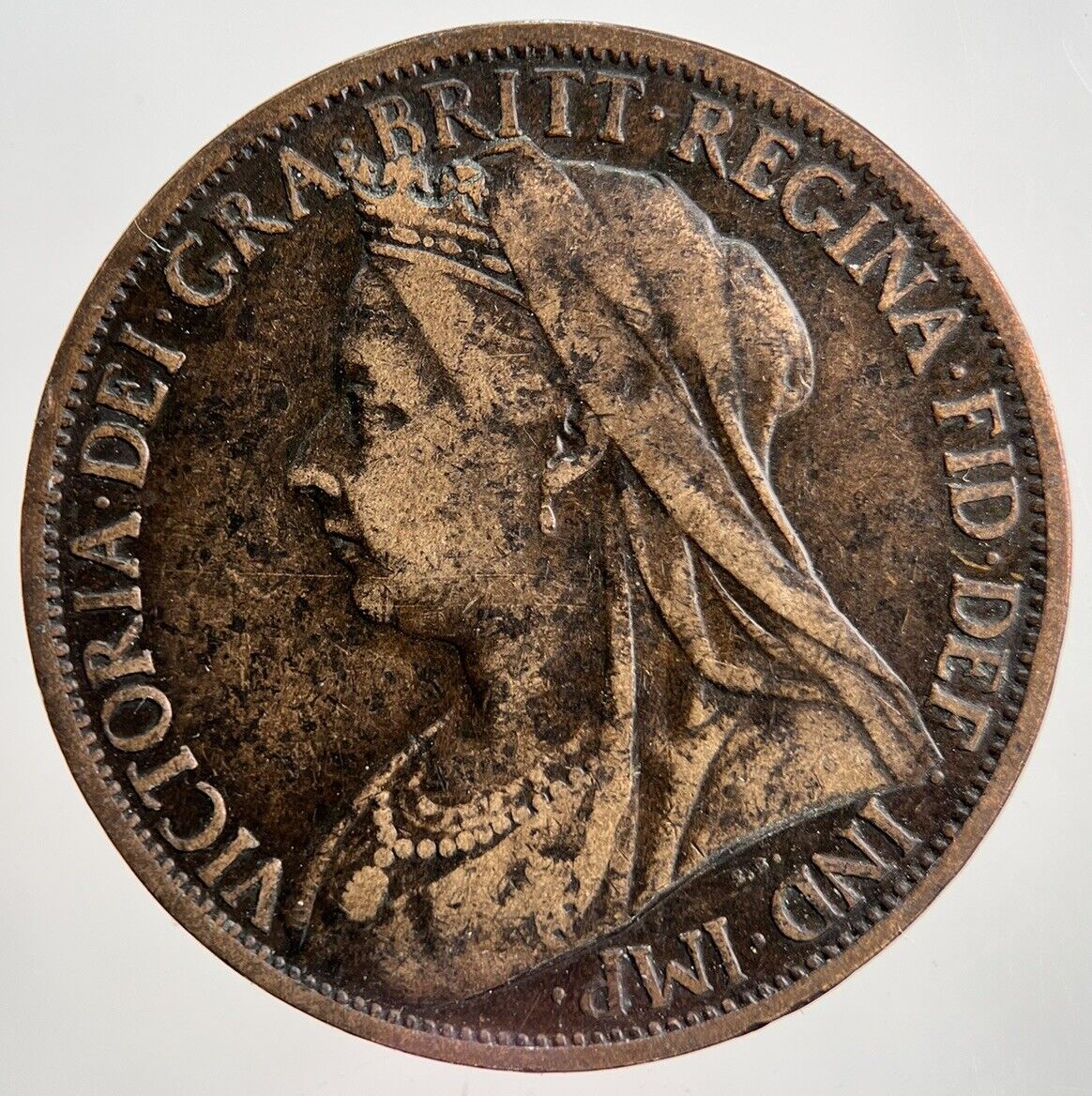 1901 Veiled Head Victoria One Penny Coin | Collectable Grade
