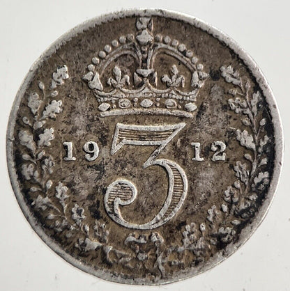 1912 George V Threepence Silver Coin | Very High Grade