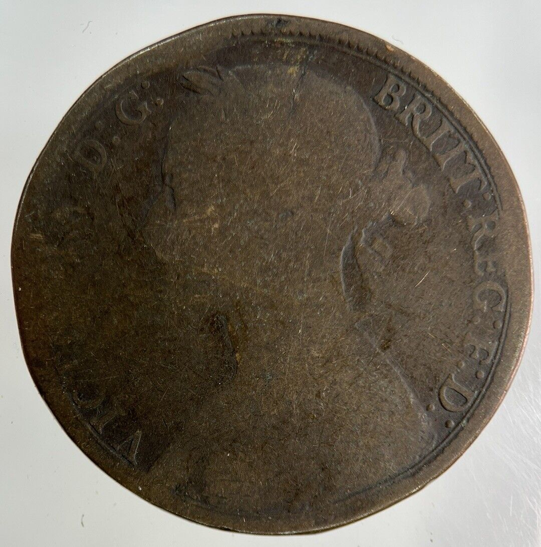 1892 Victoria One Penny Coin | Fair Grade