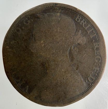 1892 Victoria One Penny Coin | Fair Grade