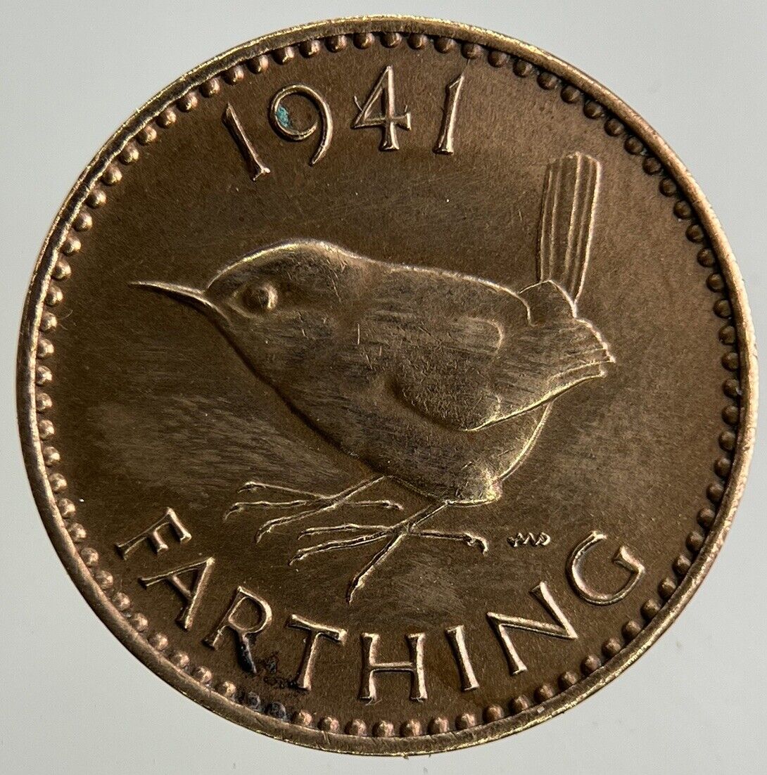 1941 George VI Wren Farthing Coin | Very High Grade