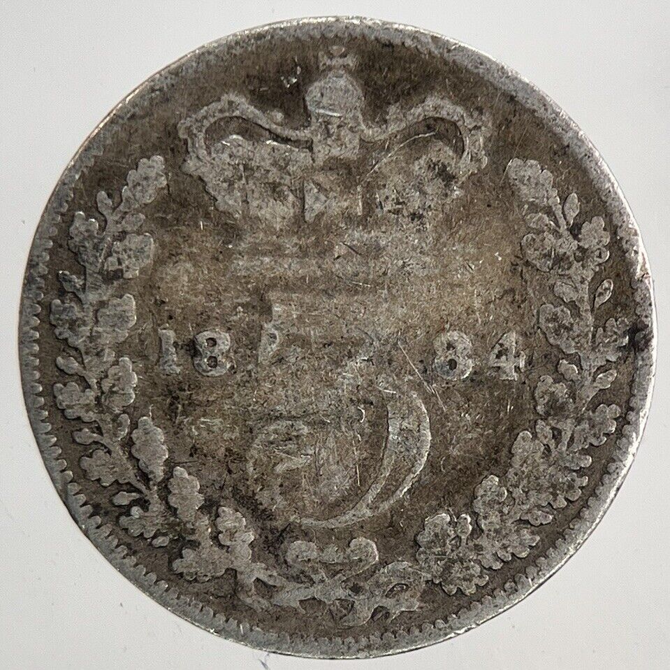 1884 Victoria Threepence Silver Coin | Collectable Grade | a6802